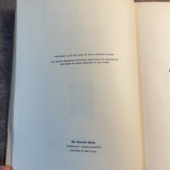 Willa Cather 1926 second edition hard cover book. Fair condition. - Picture 3 of 3